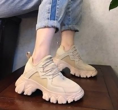 Canvas Lace-Up Thick Sole Casual Shoes for Women