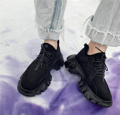 Canvas Lace-Up Thick Sole Casual Shoes for Women